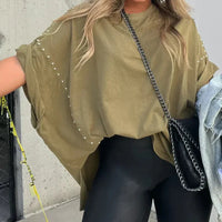 Biella | Trendiges übergroßes T-Shirt mit modernem Keilmuster