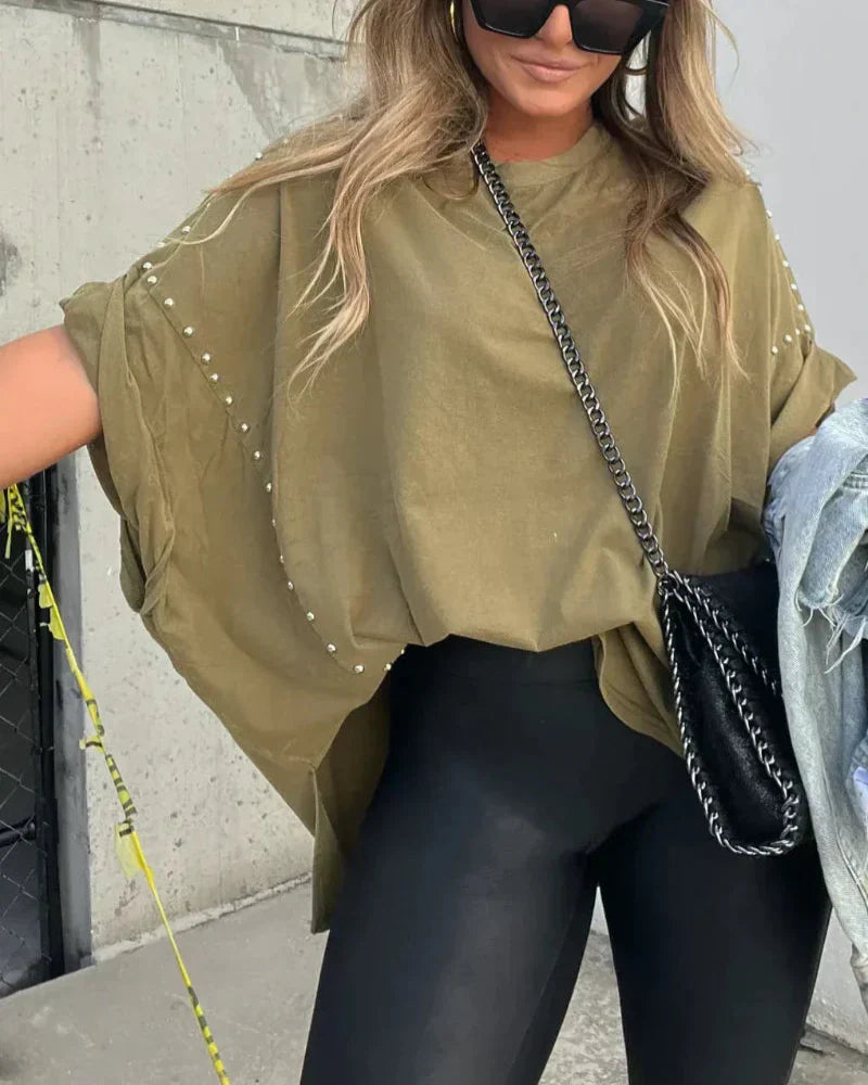 Biella | Trendiges übergroßes T-Shirt mit modernem Keilmuster