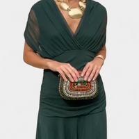 Evelyn | Elegantes Maxikleid mit floralen Details