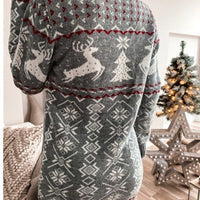 Elina™ - Enganliegendes Weihnachtskleid mit Jacquard-Muster