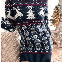 Elina™ - Enganliegendes Weihnachtskleid mit Jacquard-Muster