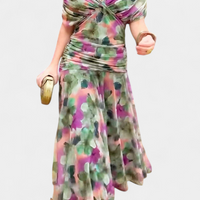 Evelyn | Elegantes Maxikleid mit floralen Details