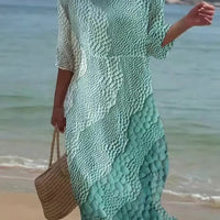 Paisley | stilvolles Damenkleid aus Baumwolle und Leinen mit lockerem Schnitt