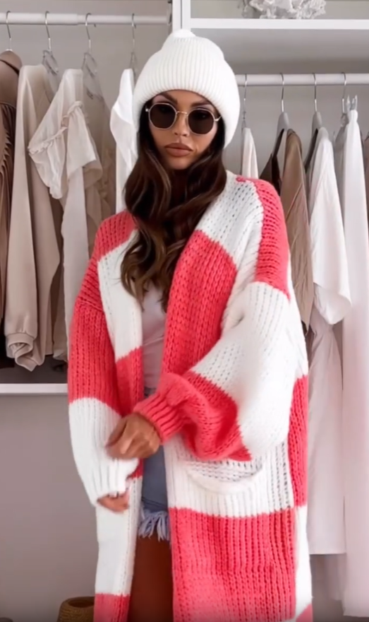 Merasol | Bunte karierte Strickjacke für Herbst und Winter