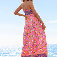 Tina | Stilvolles blumiges Maxikleid mit femininer Smokarbeit