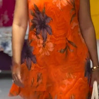 Yinn | Ärmelloses elegantes Kleid mit Print