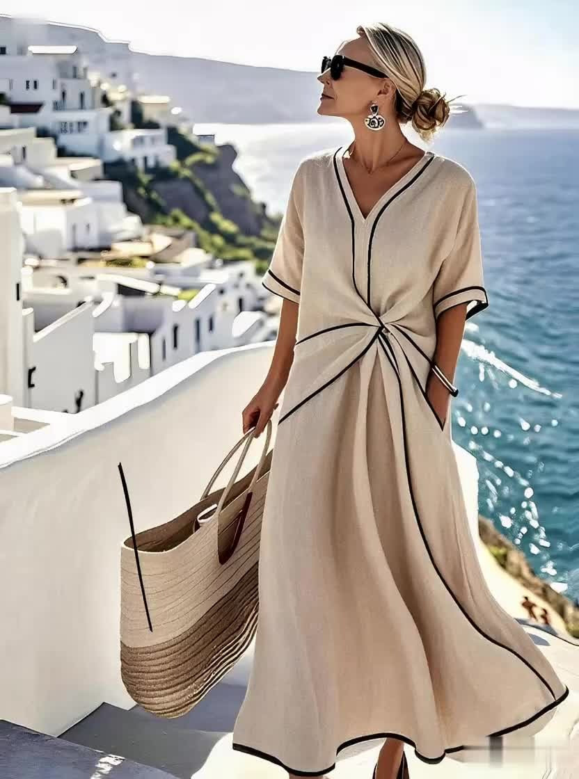 Brielle | entspanntes Kleid mit gestreiftem Muster für den Sommer