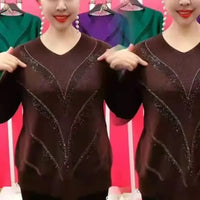 Amycha | Locker sitzender, warmer Strickpullover mit Stretchanteil