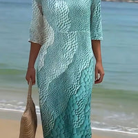 Paisley | stilvolles Damenkleid aus Baumwolle und Leinen mit lockerem Schnitt