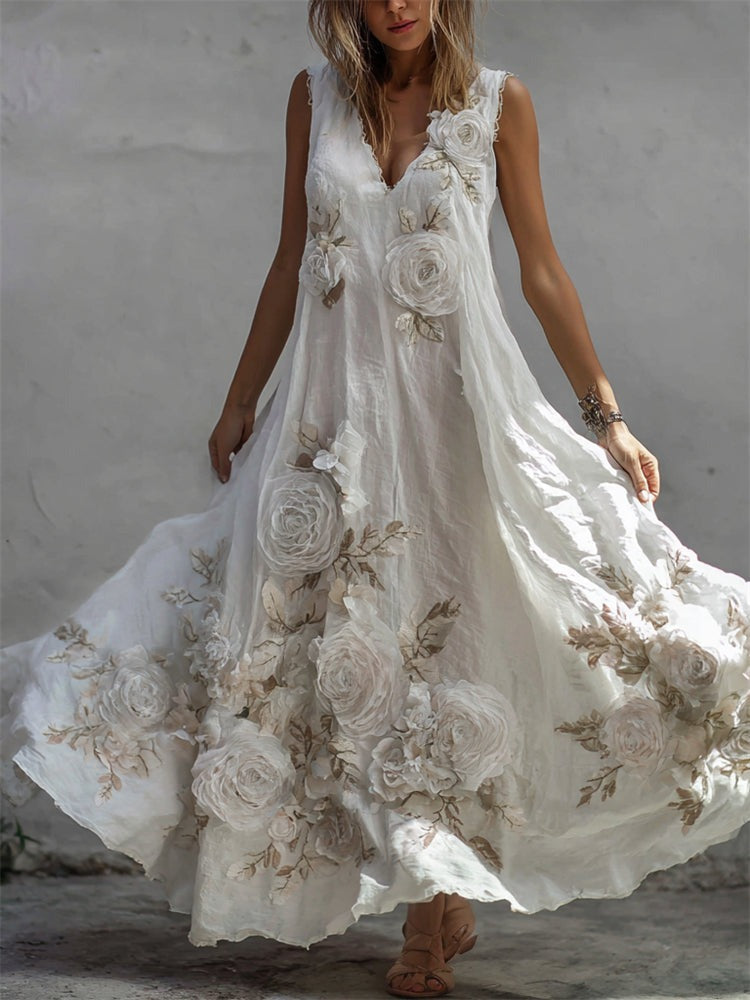 Everly™ | Stilvolles Leinen-Maxikleid mit romantischem Vintage-Flair