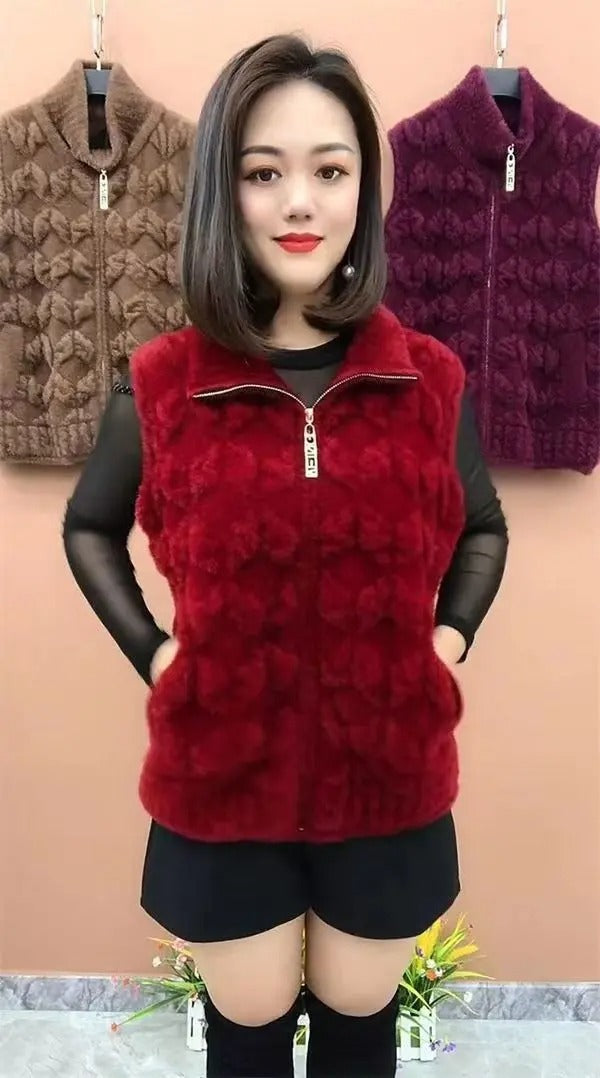 Narissa | Damenjacke aus Samtimitat mit Reverskragen