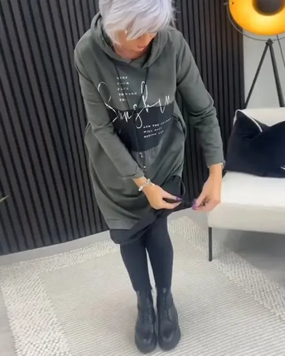 Ailyn | Bedrucktes Herbst-/Winterkleid