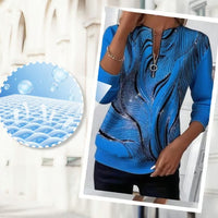 Zia | Bedruckter Pullover mit Reißverschluss