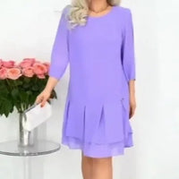 Charlotte | feminines knielanges Kleid mit Rundhalsausschnitt