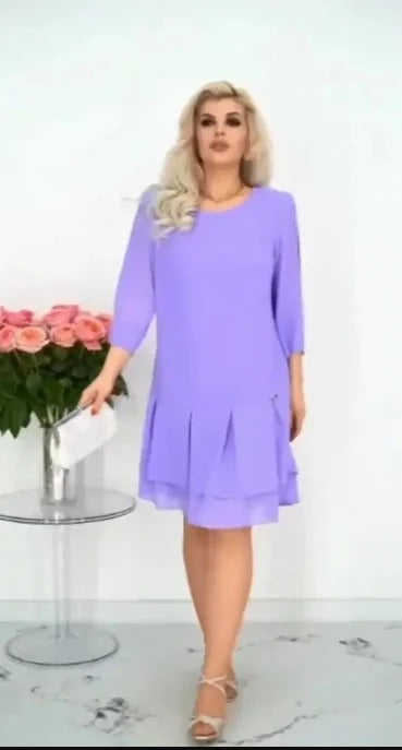 Charlotte | feminines knielanges Kleid mit Rundhalsausschnitt