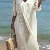 Cora | stylisches Damenkleid aus Baumwolle und Leinen