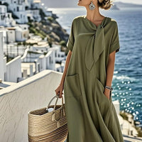 Brittany | bequemes Taschenkleid aus Baumwolle und Leinen für Damen