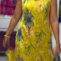 Yinn | Ärmelloses elegantes Kleid mit Print