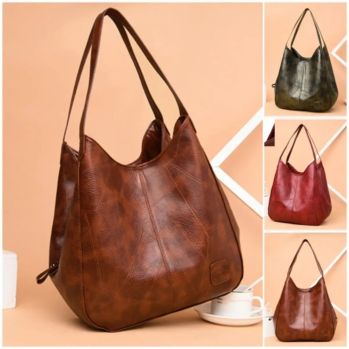 Betta | Schultertasche aus echtem Leder