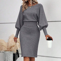 Yima | Figurbetontes Strickkleid mit Fledermausärmeln