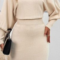 Yima | Figurbetontes Strickkleid mit Fledermausärmeln