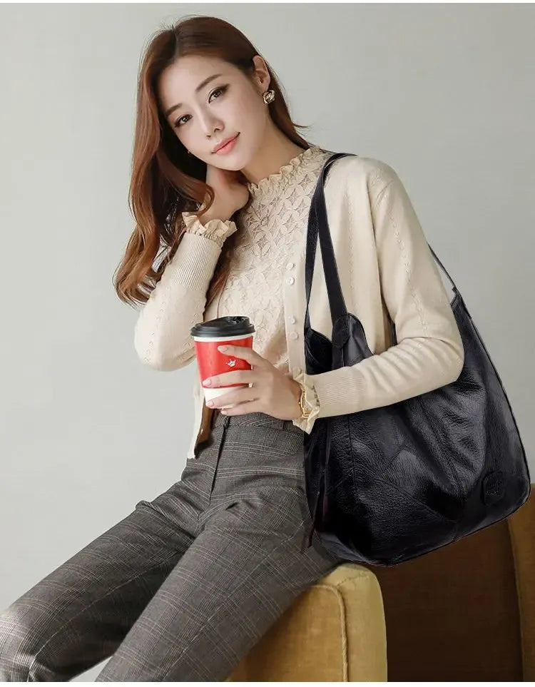 Betta | Schultertasche aus echtem Leder