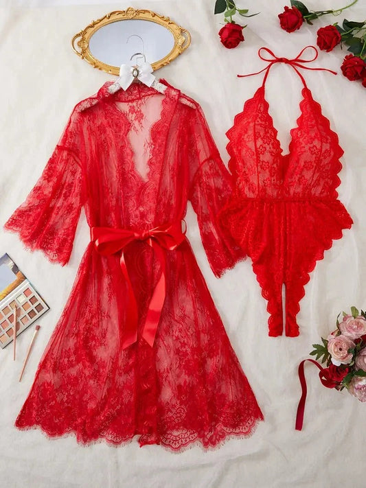 Kelene | Damen-Spitzen-Nachtset