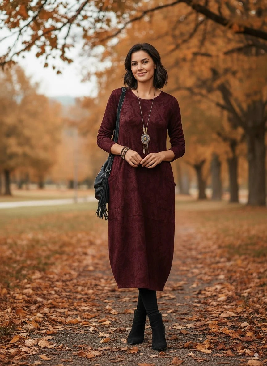 Madiany | Warmes Winterkleid mit elegantem Schnitt