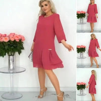 Charlotte | feminines knielanges Kleid mit Rundhalsausschnitt