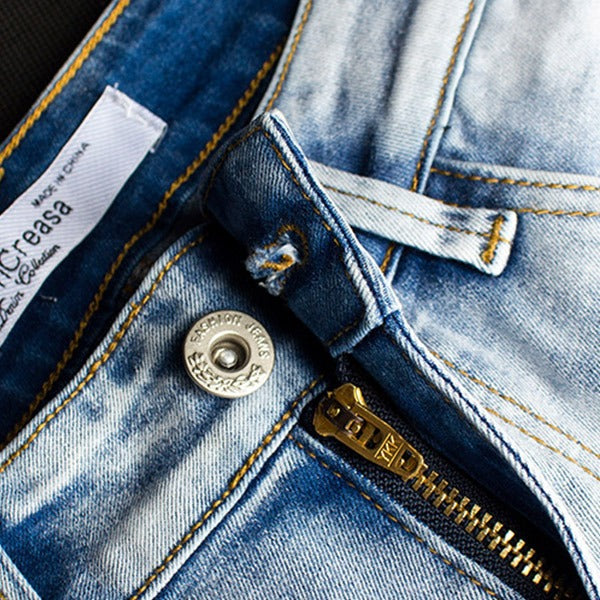 Elorie | Vintage-Jeans mit Blumenstickerei