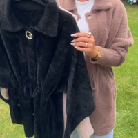 Dhenna | Weitgeschnittene Plüschjacke mit Revers