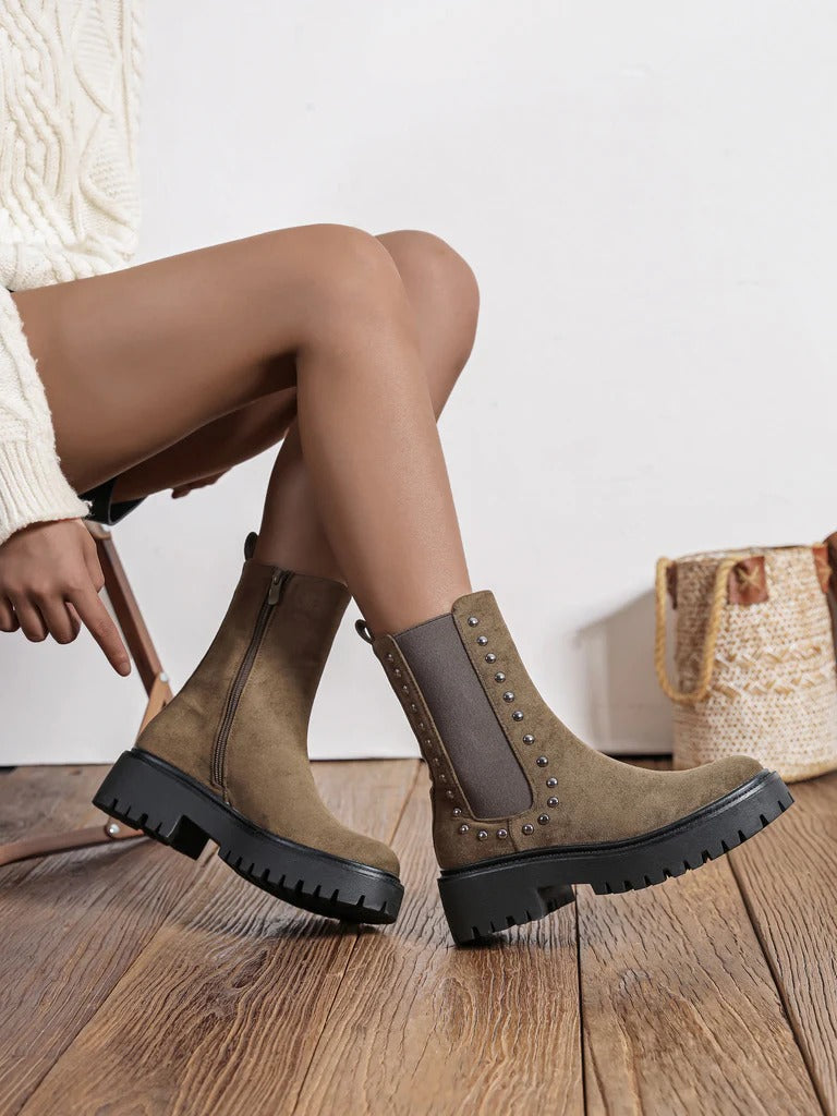 Jasmien | Stiefeletten in Taupe