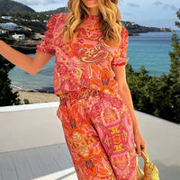 Bridget | modisches Set bestehend aus gerafftem Oberteil und weitem Schnitt