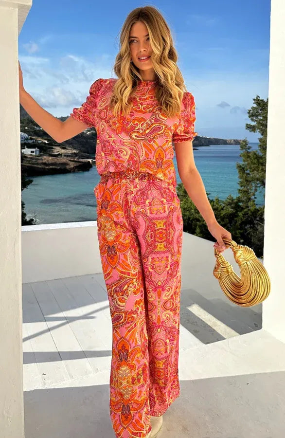 Bridget | modisches Set bestehend aus gerafftem Oberteil und weitem Schnitt