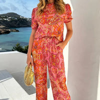 Bridget | modisches Set bestehend aus gerafftem Oberteil und weitem Schnitt