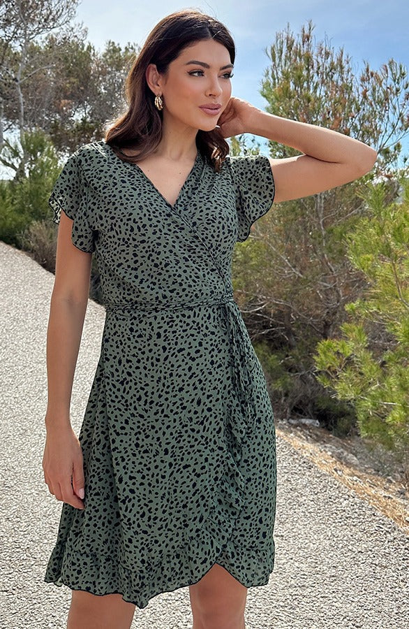 Brianna | feminines Wickelkleid mit Leopardenmuster