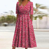 Haley | stylisches Midikleid mit V-Ausschnitt