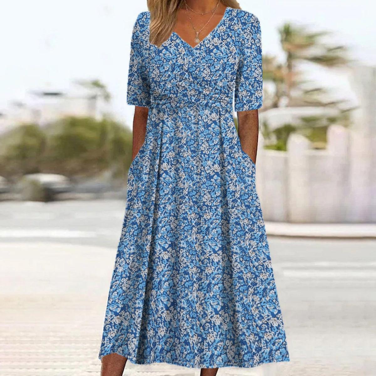 Haley | stylisches Midikleid mit V-Ausschnitt