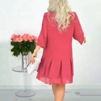 Charlotte | feminines knielanges Kleid mit Rundhalsausschnitt