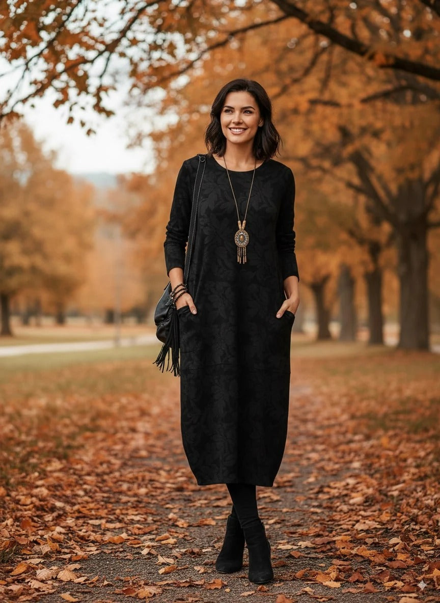 Madiany | Warmes Winterkleid mit elegantem Schnitt