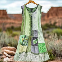 Letecia | Vintage Kleid mit Spitze und floralem Muster