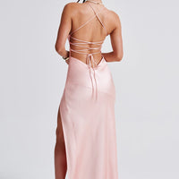 Jocelyn | Elegantes seidiges Satin Maxikleid