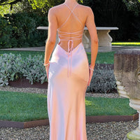 Jocelyn | Elegantes seidiges Satin Maxikleid