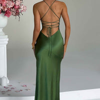 Jocelyn | Elegantes seidiges Satin Maxikleid