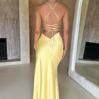 Jocelyn | Elegantes seidiges Satin Maxikleid