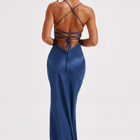 Jocelyn | Elegantes seidiges Satin Maxikleid