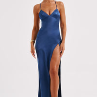 Jocelyn | Elegantes seidiges Satin Maxikleid