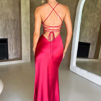 Jocelyn | Elegantes seidiges Satin Maxikleid