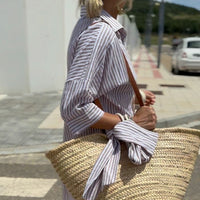 Zia | Zeitloses Streifen-Hemdkleid mit Eleganz