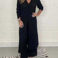 Mimossa | Lässiges Zweiteiler-Set mit V-Ausschnitt